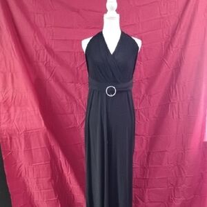 Elegant Black Halter Dress